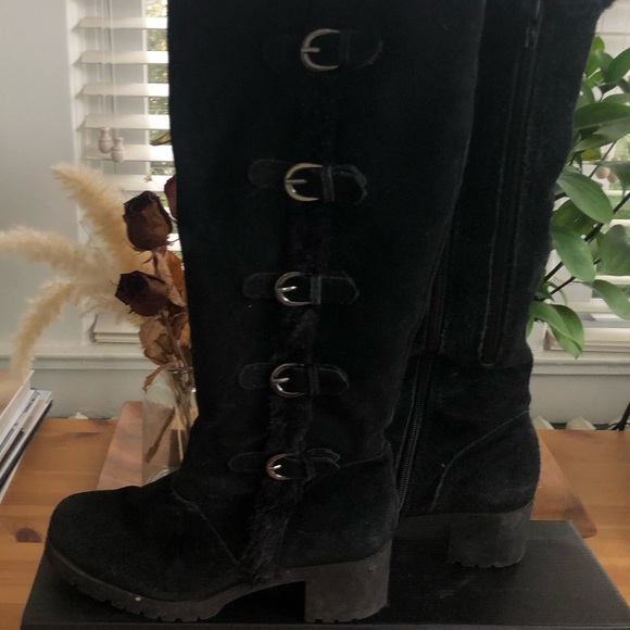 Aerosoles Leather Fur Lined Double Zipper Winter Boot, Size 7.5 Black - Picture 6 of 8